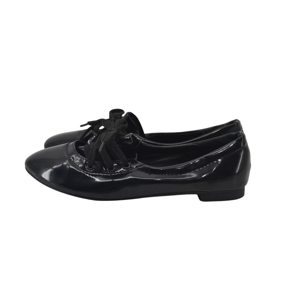 Women's US 9 Black Shiny Ballet Flat Whimsigoth Size 40